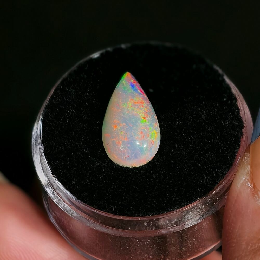 2.05ct Natural Ethiopian Welo Opal Pear Cabochon